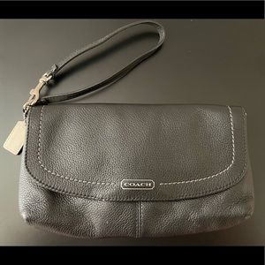 Coach Black Soft Leather Wristlet